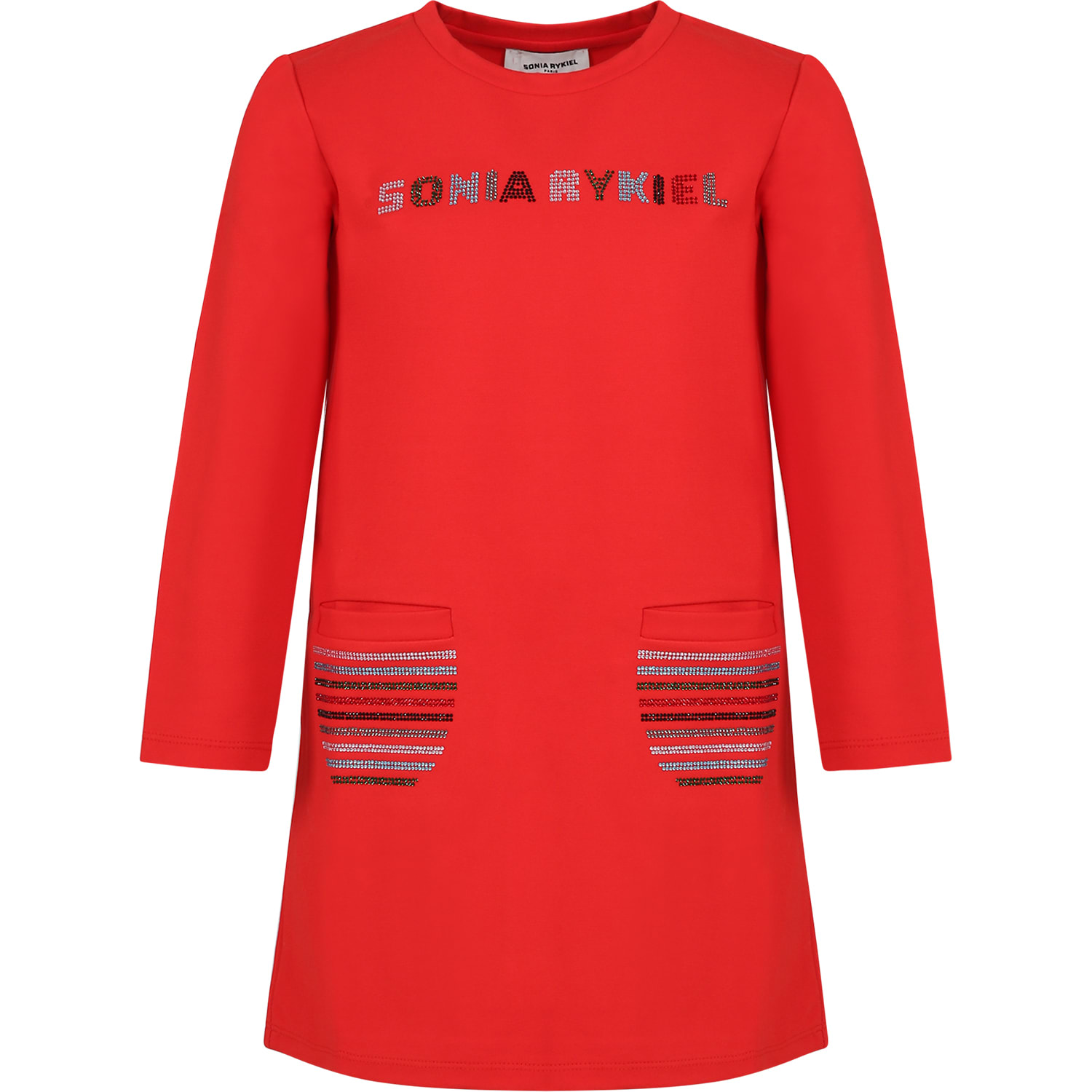 Rykiel Enfant Red Dress For Girl With Logo