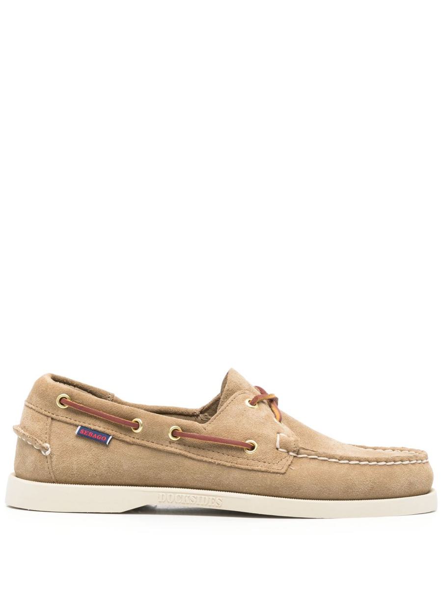 Sebago Calf Leather Loafers In Beige