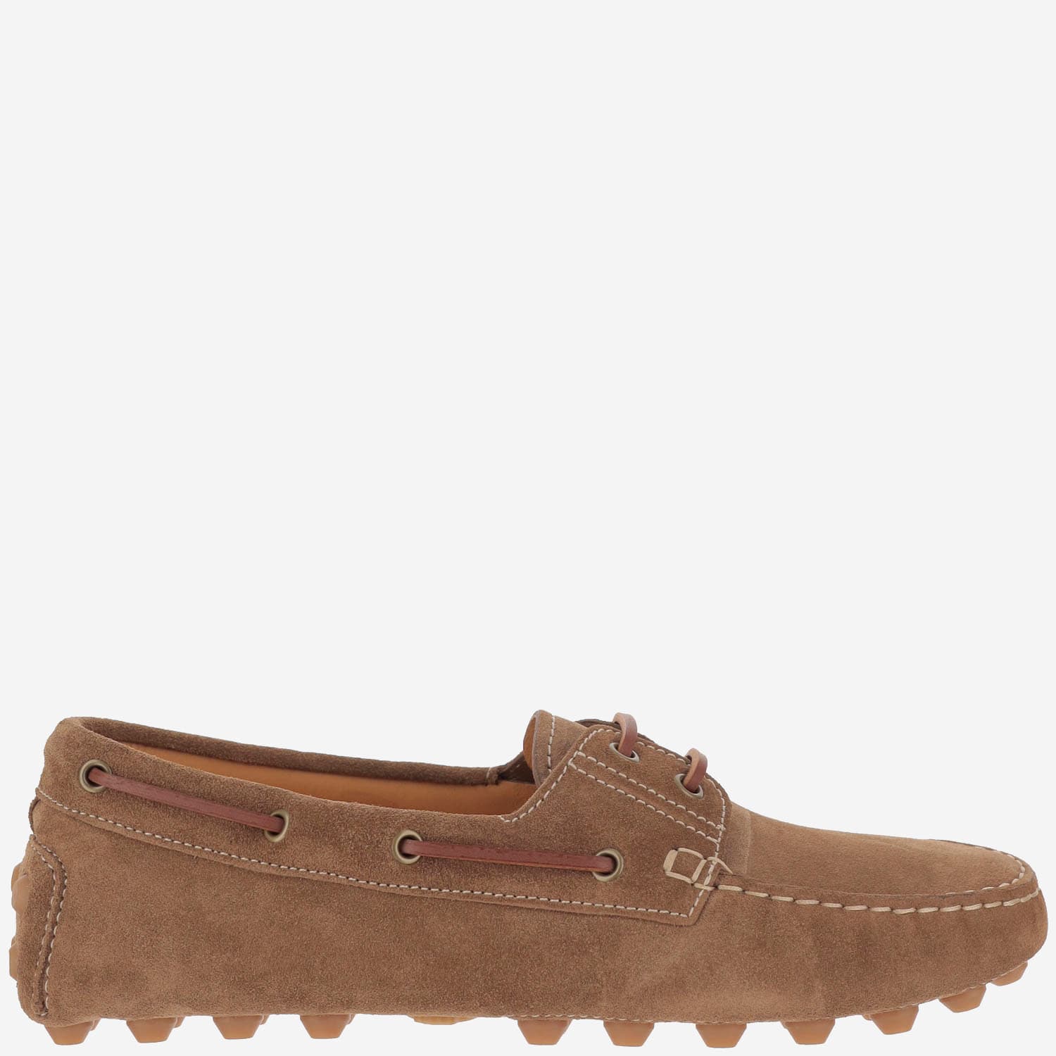 Tod's Light Walnut Leather Driving Moccasin Made In Italy