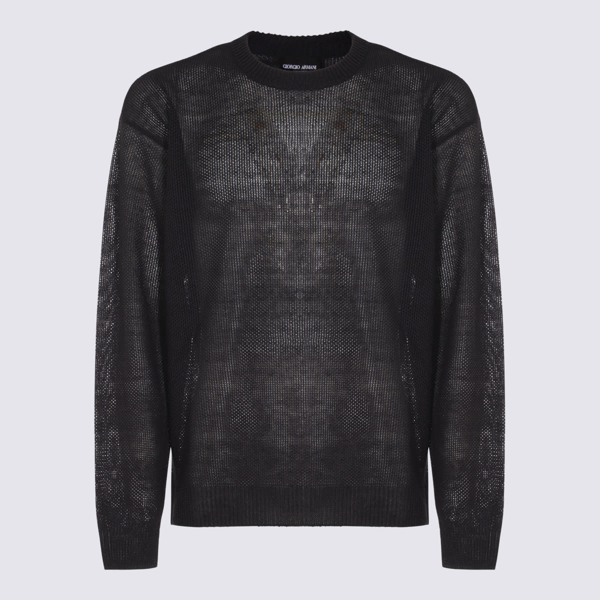 Giorgio Armani Navy Blue Linen Knitwear