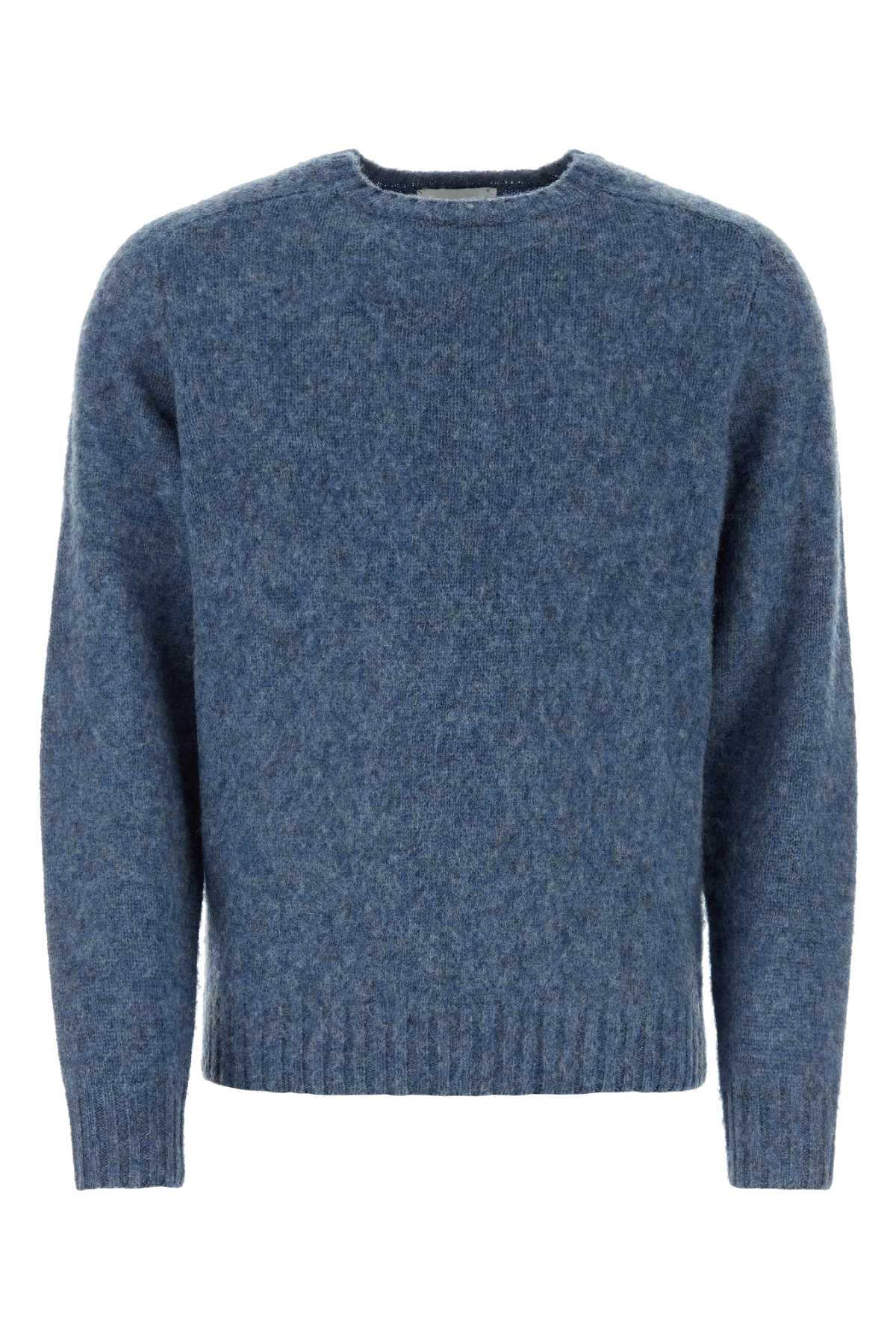 The Harmony Melange Blue Wool Shaggy Sweater