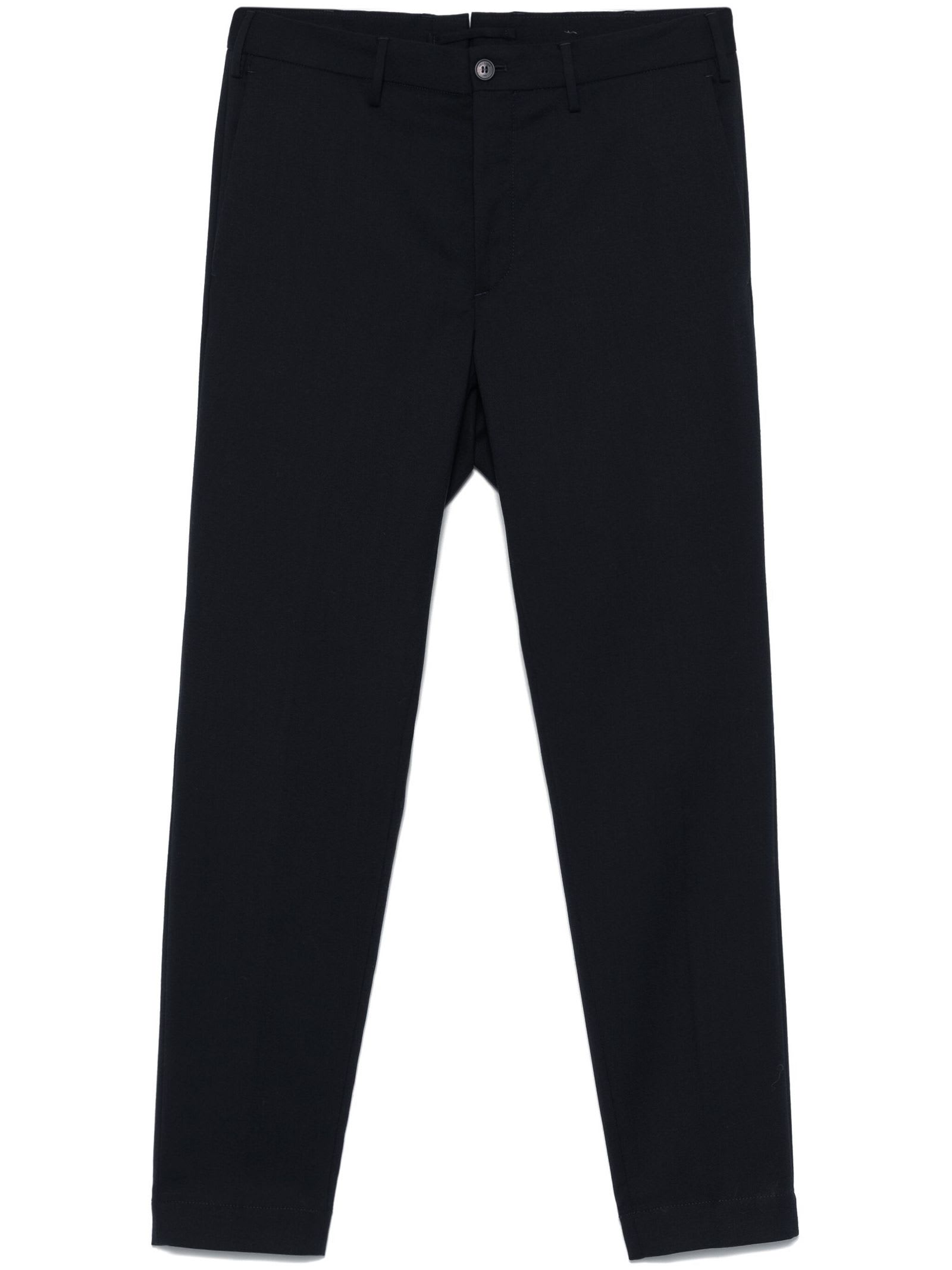 Incotex Midnight Blue Wool Blend Trousers
