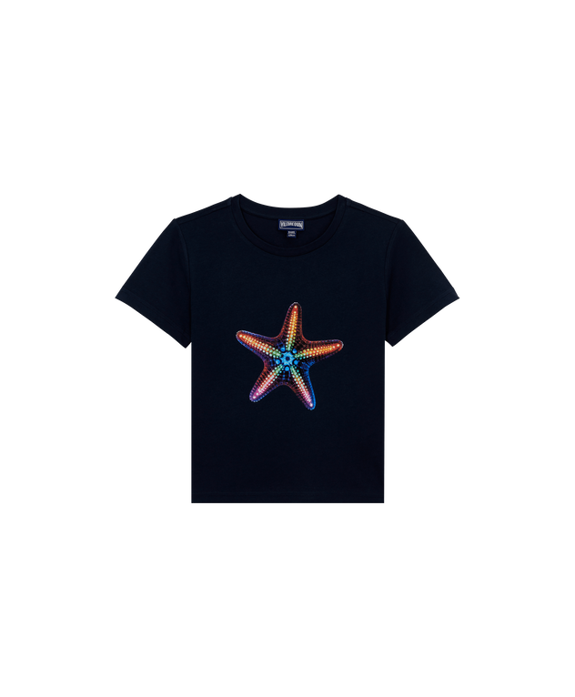 Vilebrequin Boys Organic Cotton T-shirt Disco Stars - Thomy - Blue - Size 6