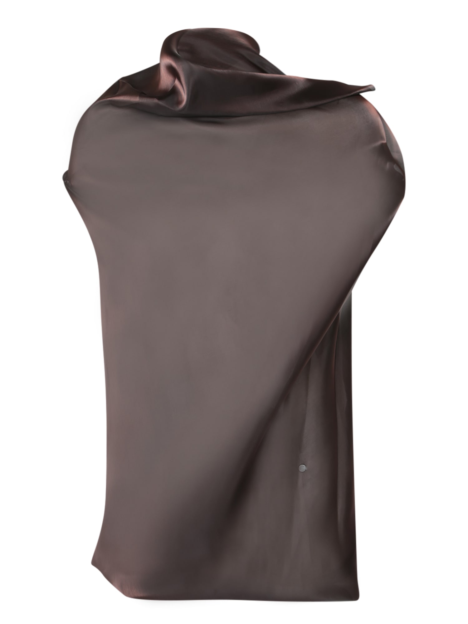 Issey Miyake Brown Organza Draped Top