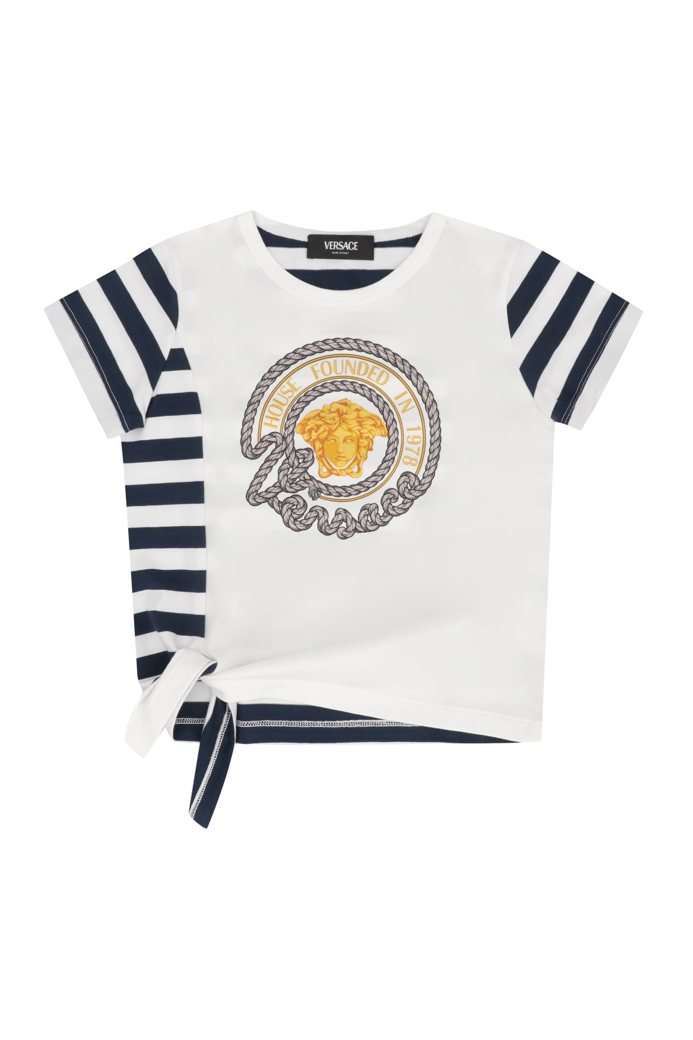 Young Versace Printed Cotton T-shirt