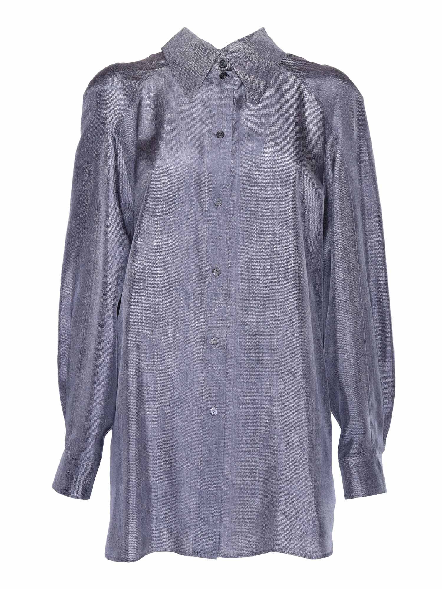 Alberta Ferretti Grey Silk Shirt