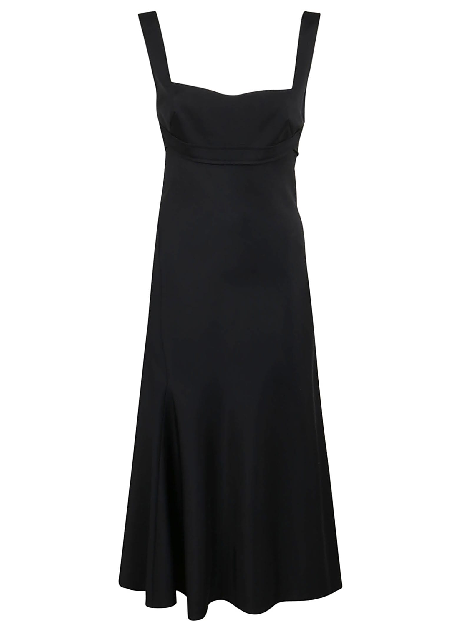 Victoria Beckham Stretch Cady Flare Midi Dress