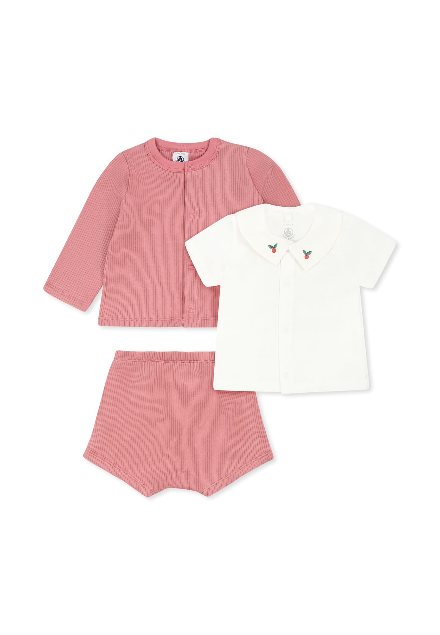 Petit Bateau Pink Suit For Baby Girl