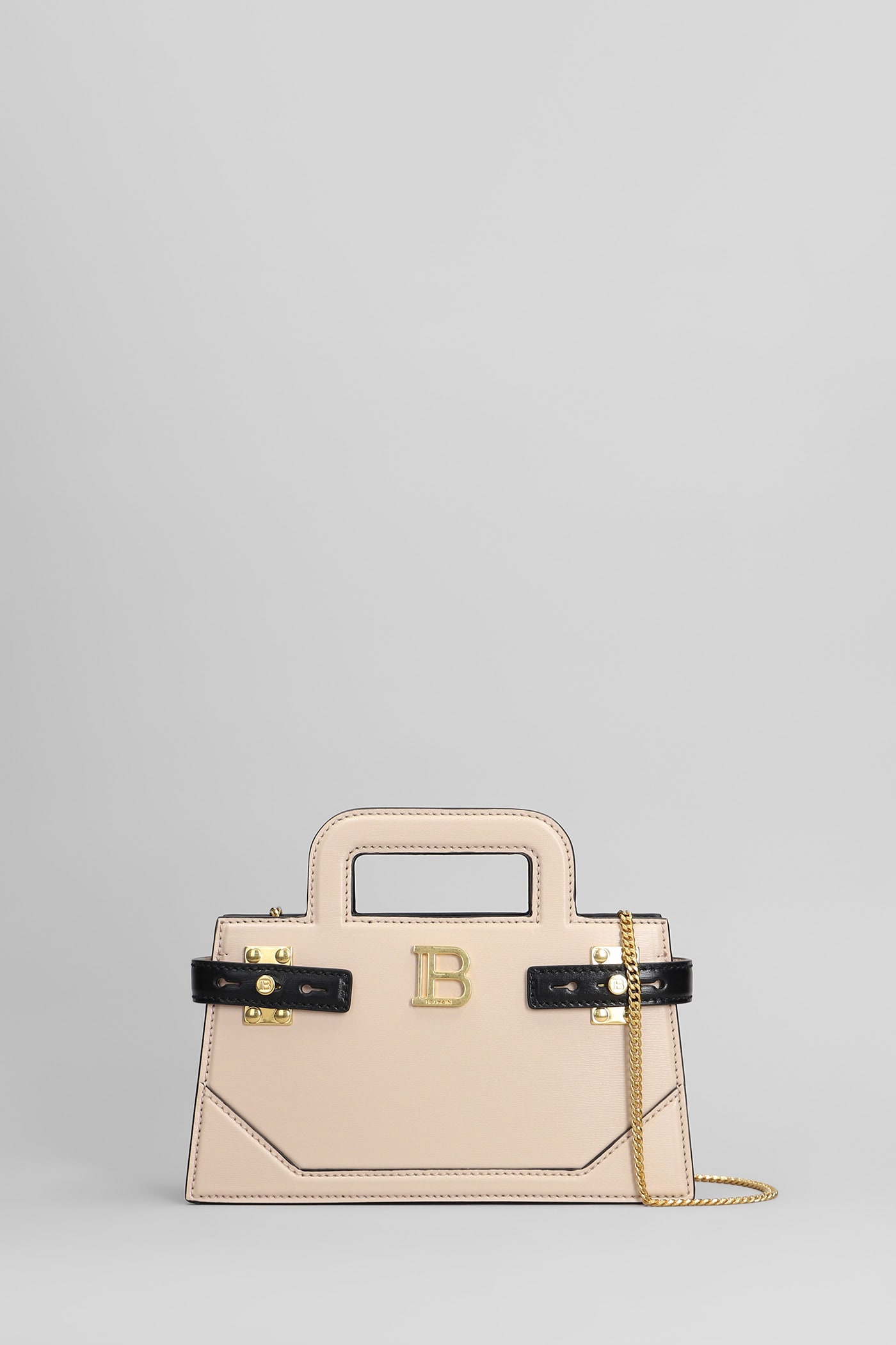 Balmain B Buzz Small Shoulder Bag In Rose-pink Leather