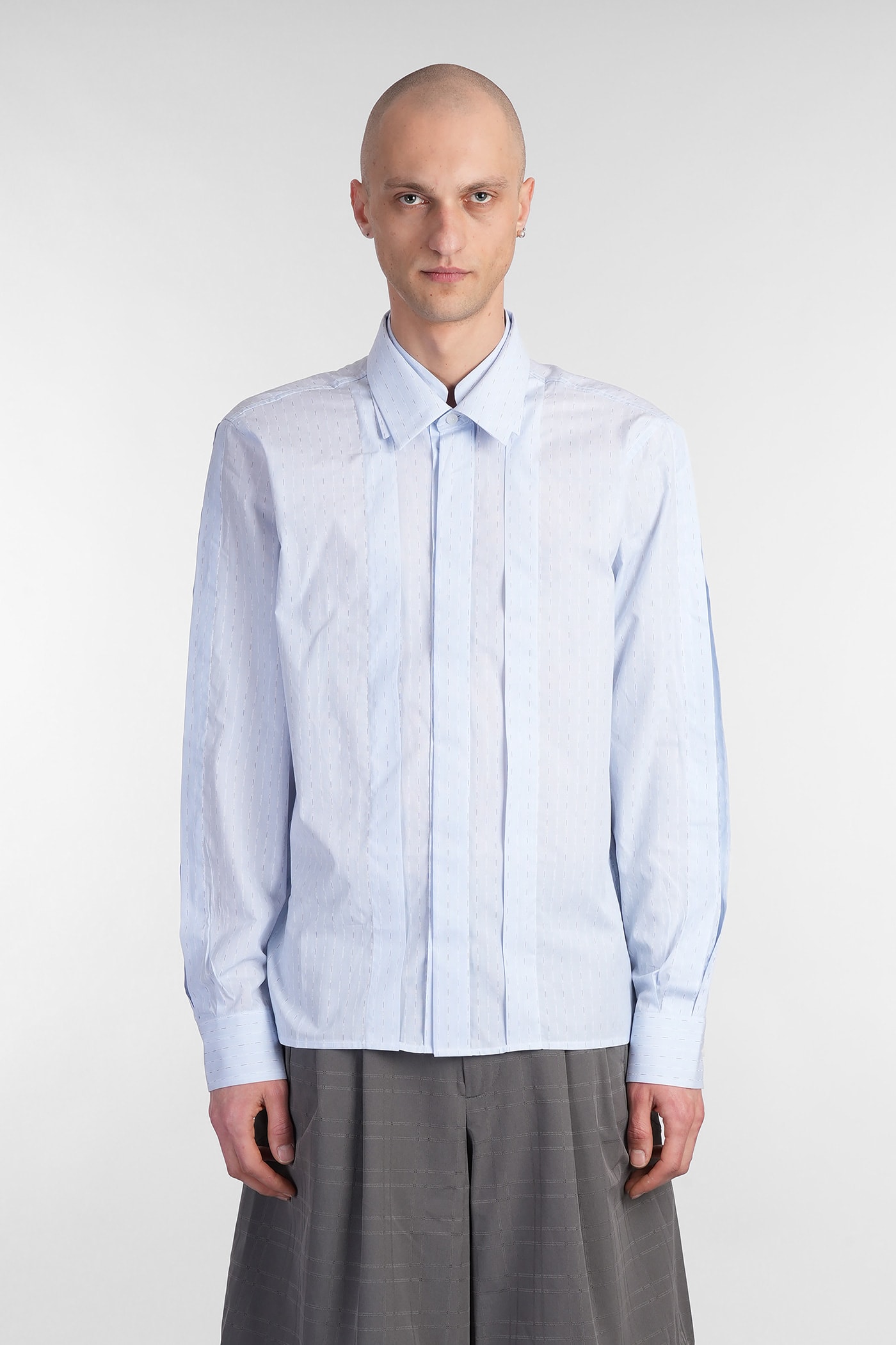 J. L-A. L Palaeo Shirt Shirt In Cyan Cotton