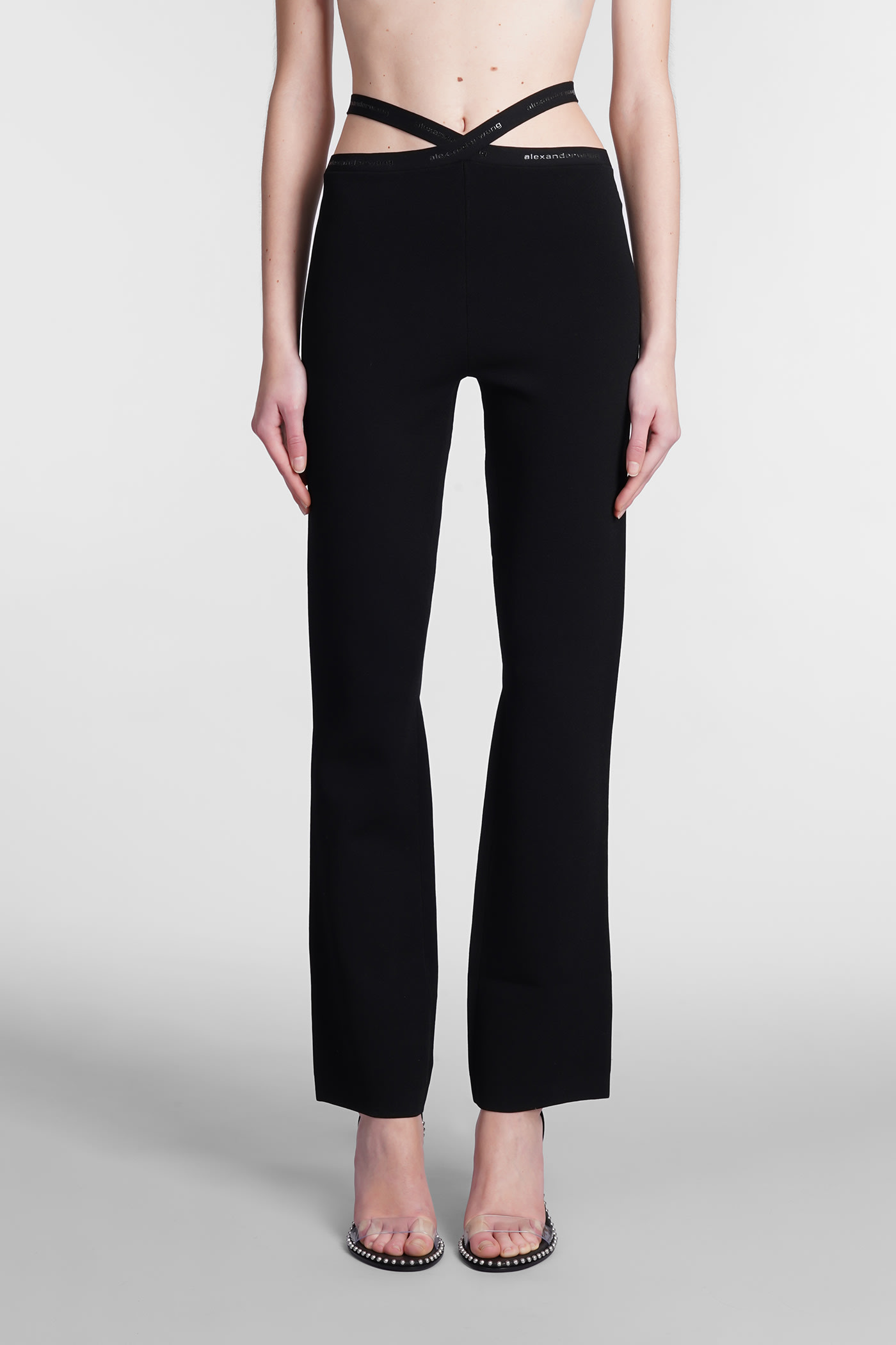 T by Alexander Wang Black Stretch Viscose Blend Pant