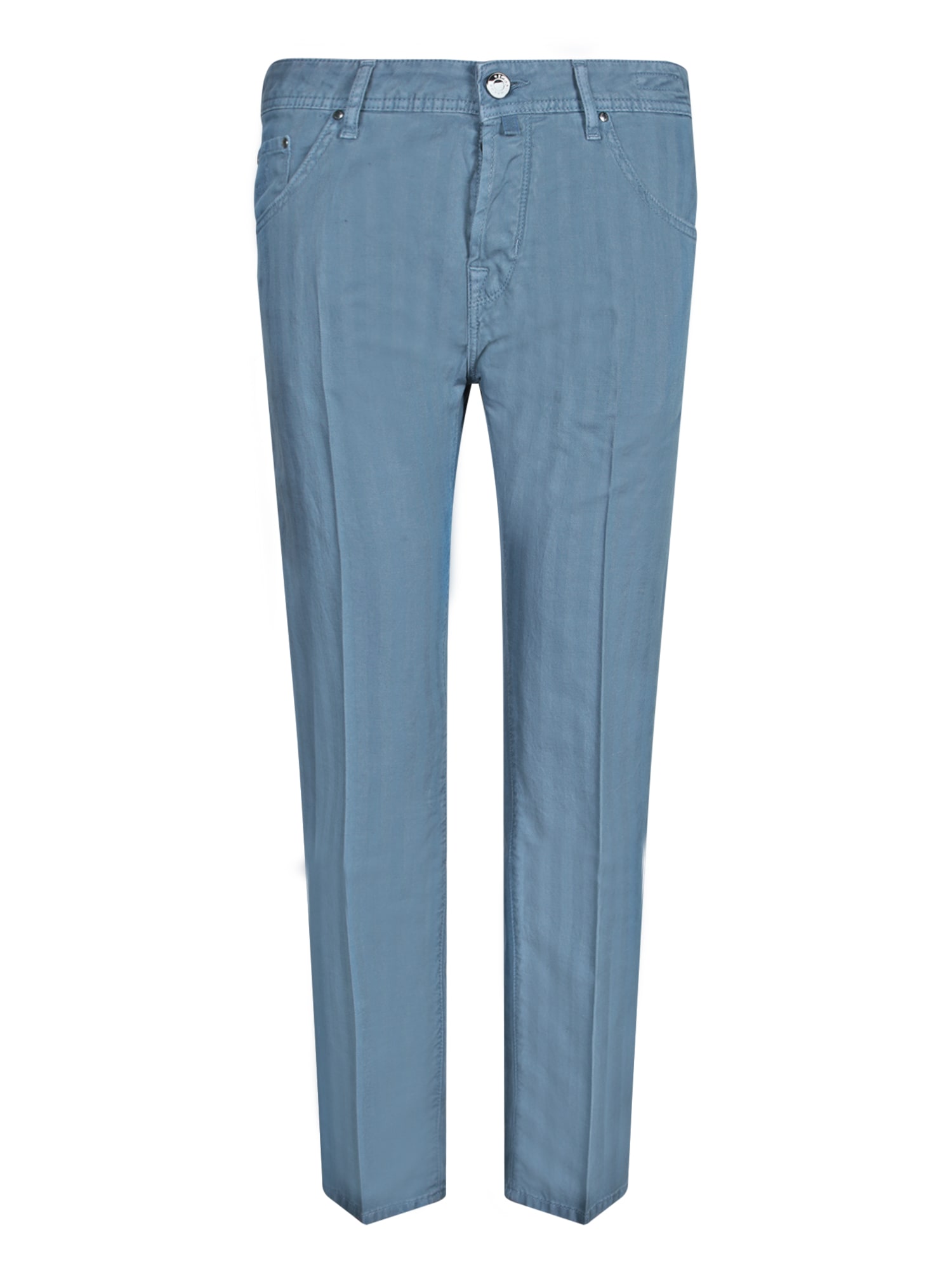 Jacob Cohen Avio Blue Cotton Chamb Pants