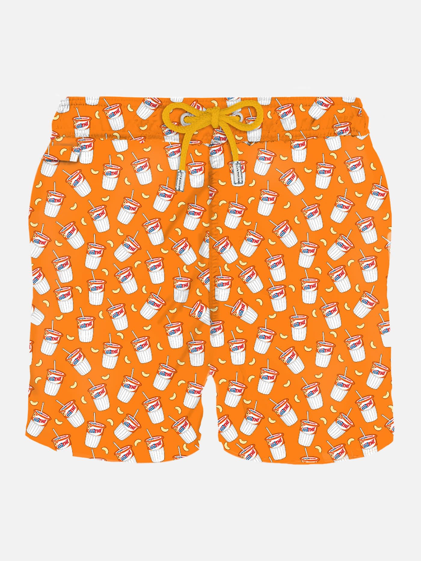 MC2 Saint Barth Man Light Fabric Swim Shorts With Estathé Print Estathé Special Edition