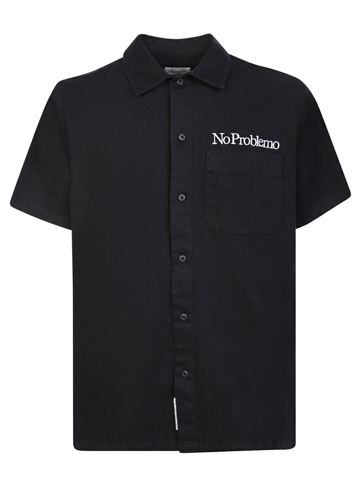 Aries No Problemo Embroidered Button-up Shirt
