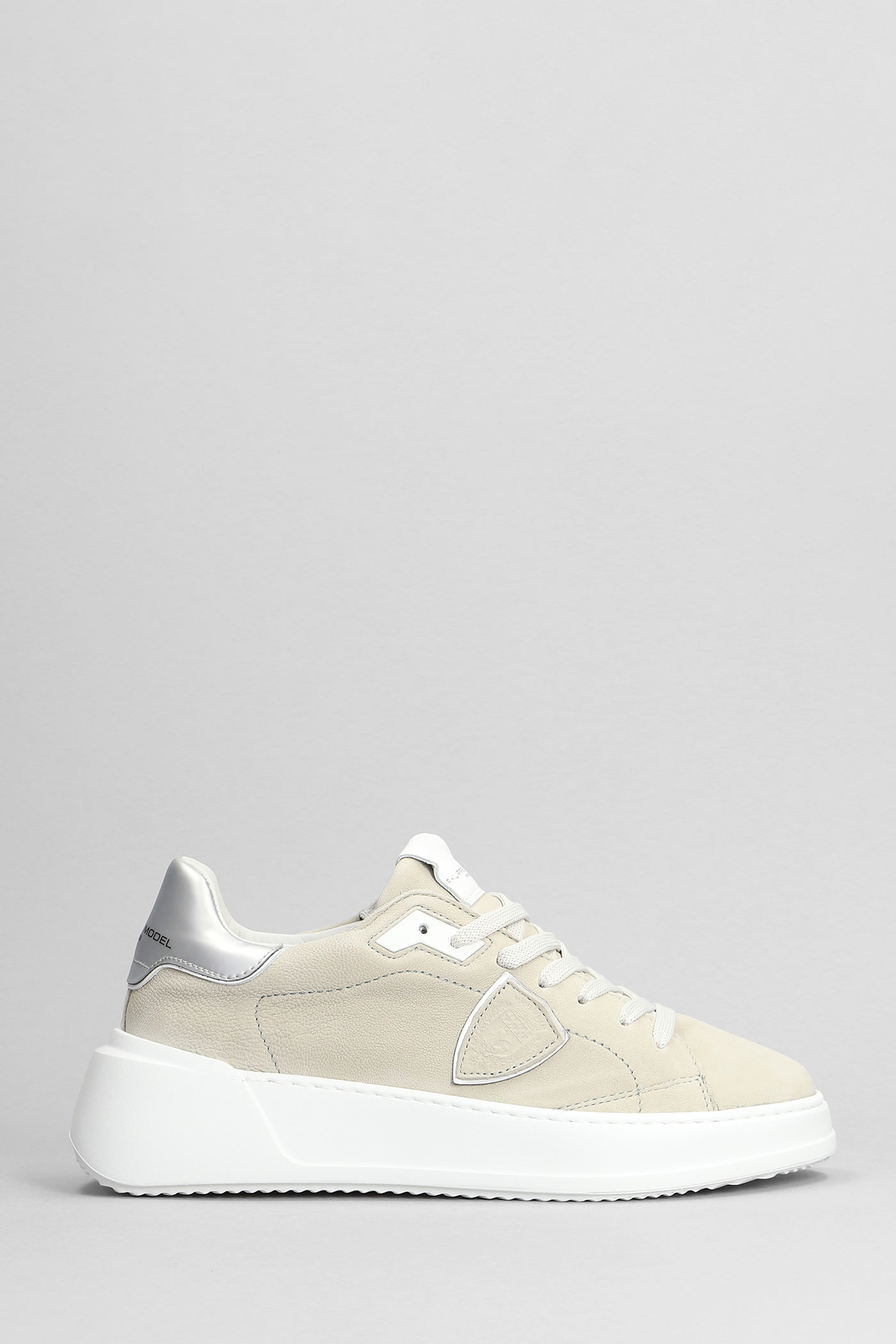 Philippe Model Tres Temple Sneakers In Beige Nubuck