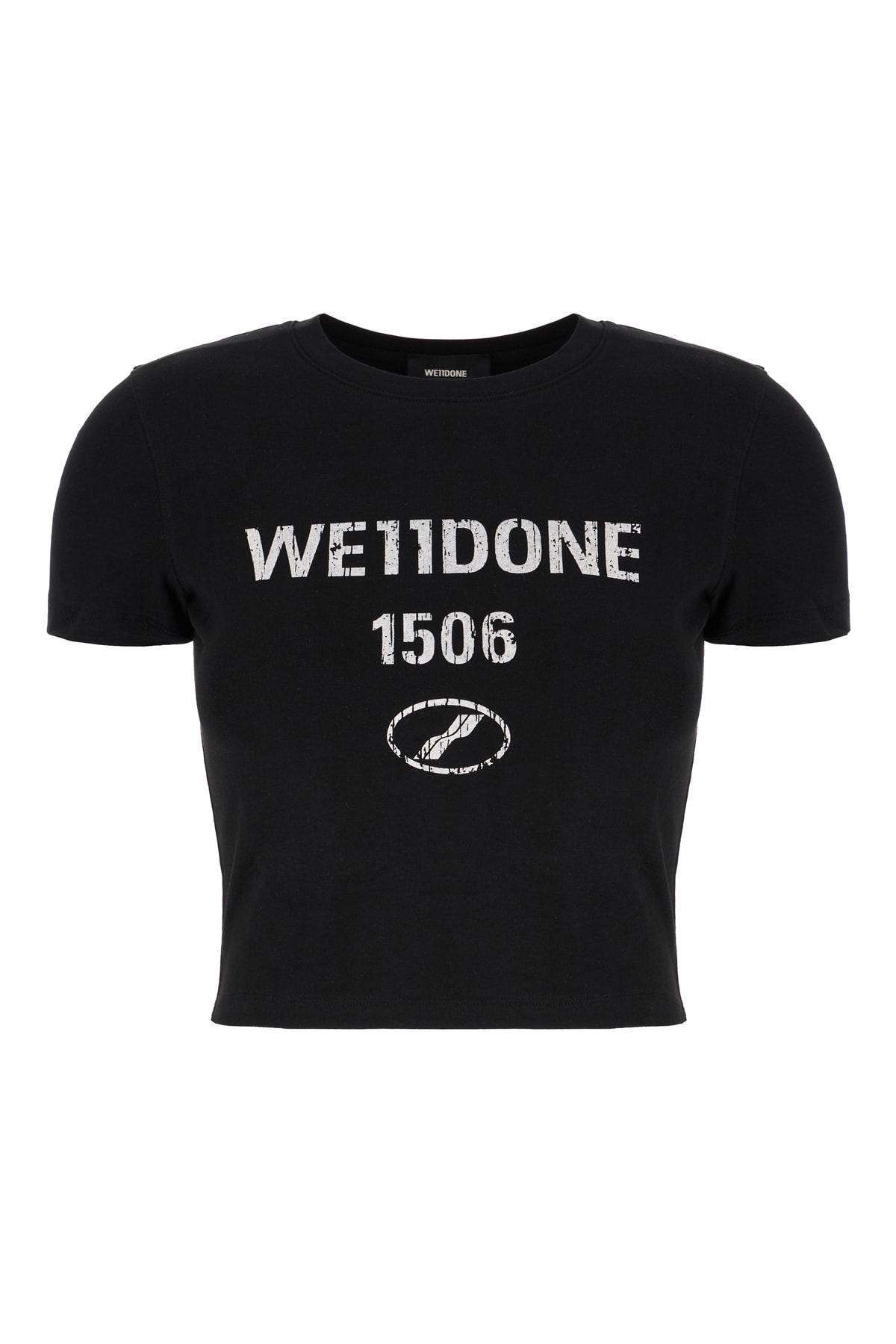 WE11 DONE Black Cotton T-shirt