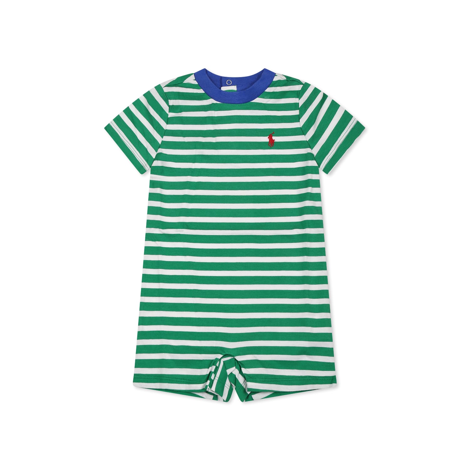 Ralph Lauren Green Romper For Baby Boy With Horse