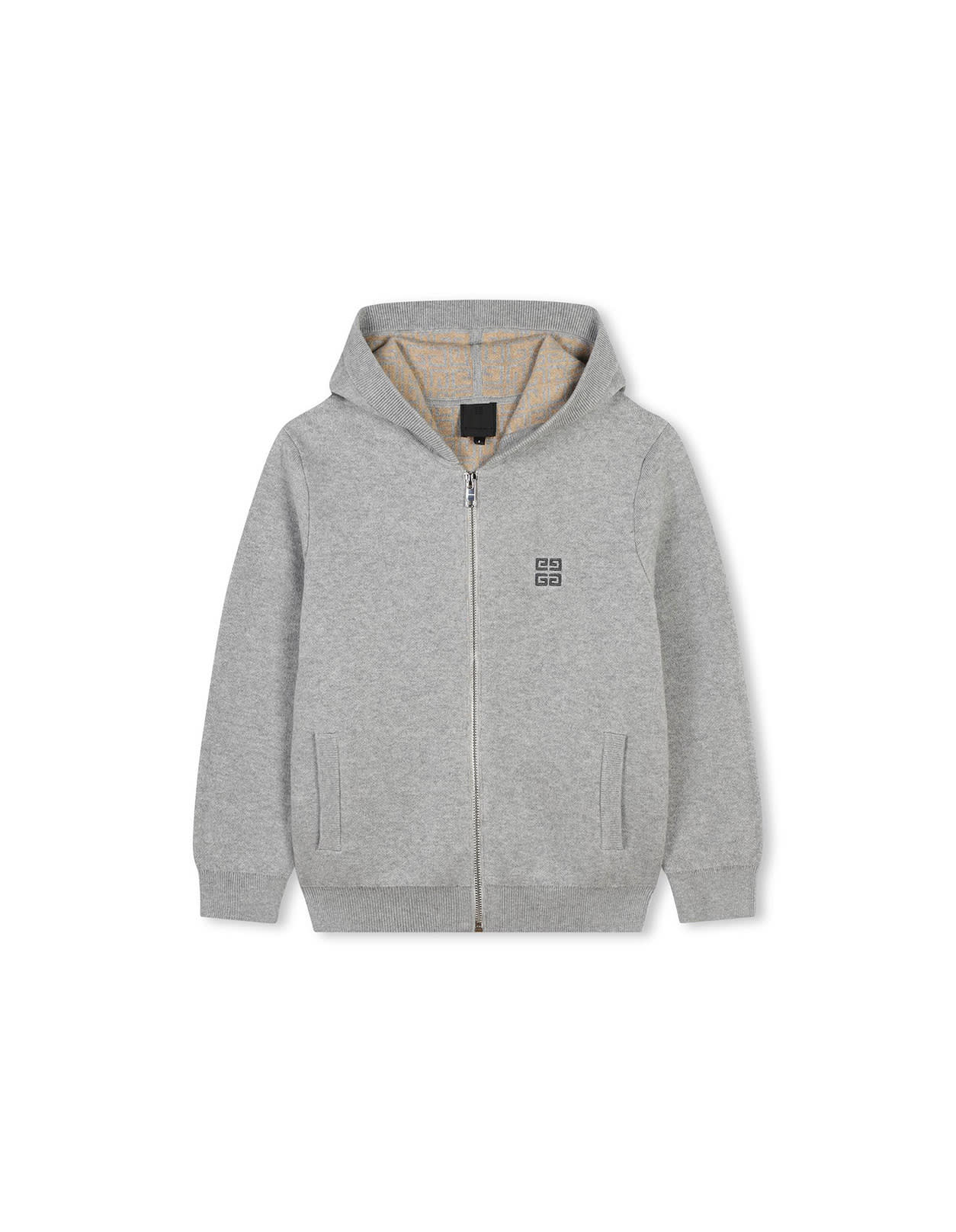 Givenchy Grey Zip-up Hoodie With 4g Motif