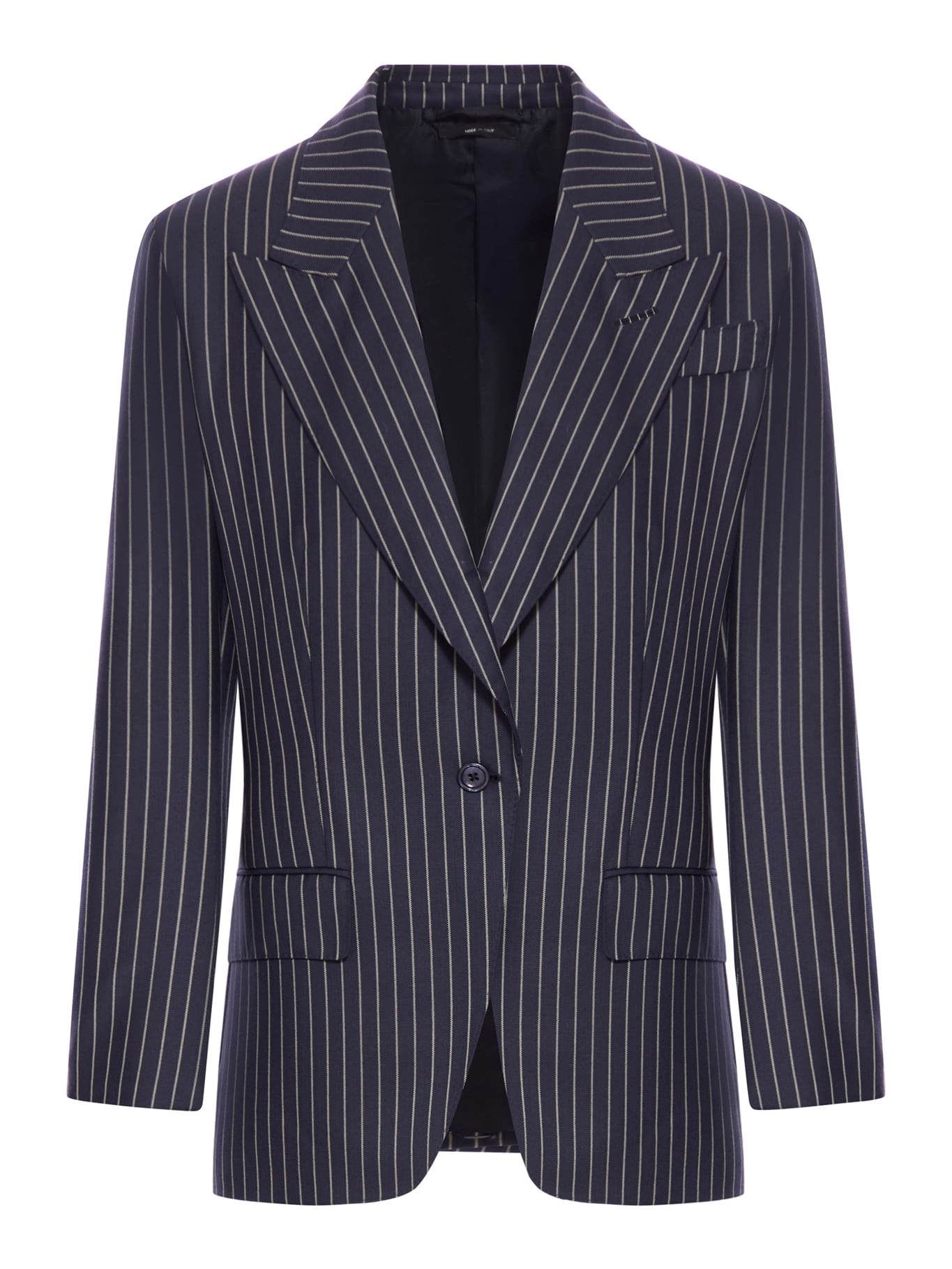 Tom Ford Single Breasted Wool Flannel Jacket With Stripes