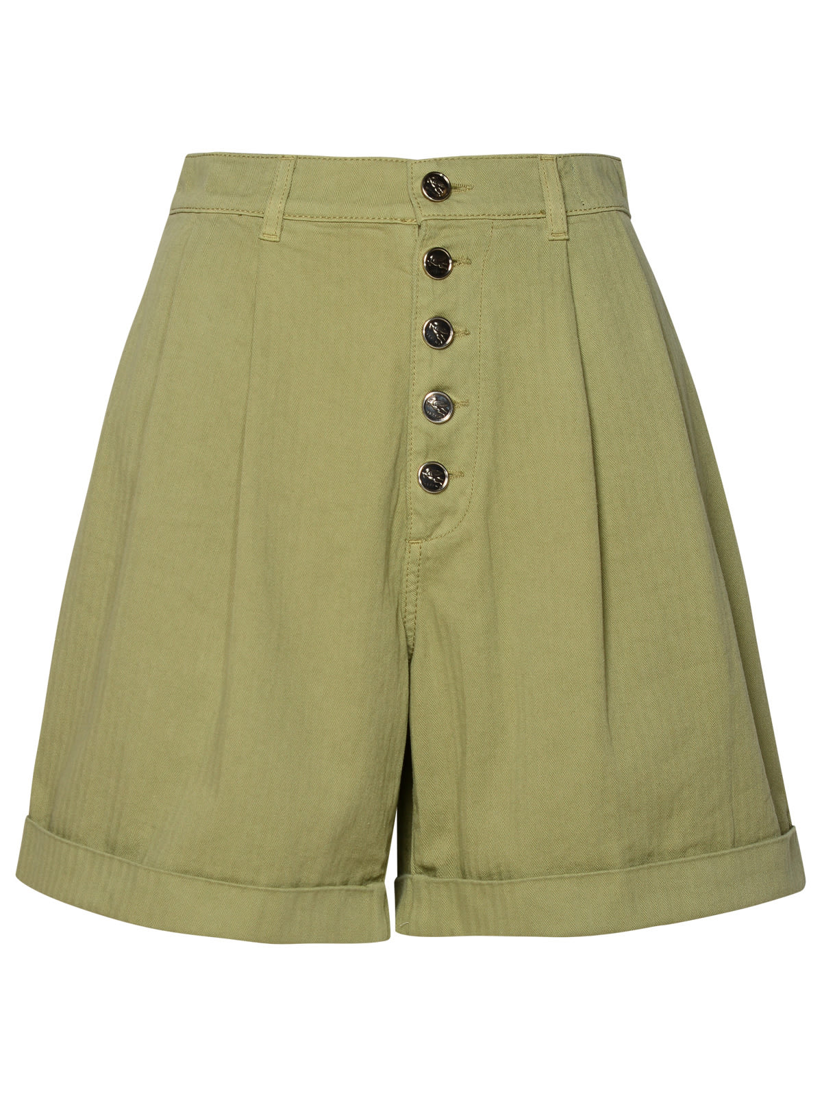 Etro Buttoned Cotton Bermuda Shorts