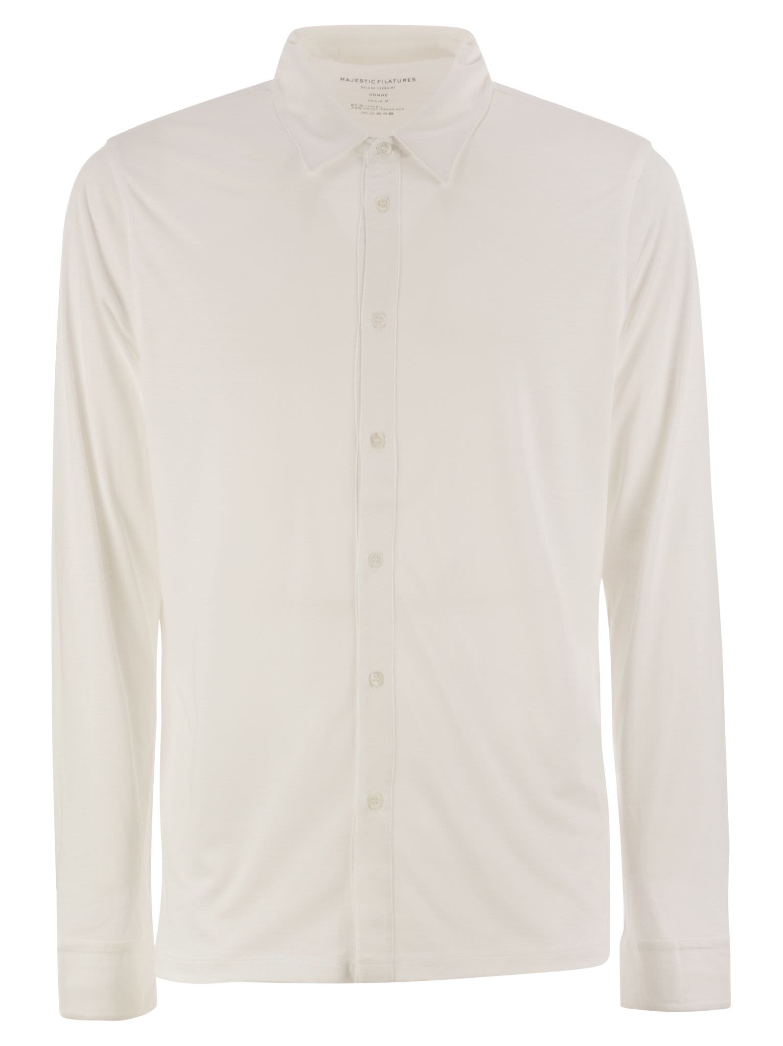 Majestic Filatures Long-sleeved Lyocell And Cotton Shirt