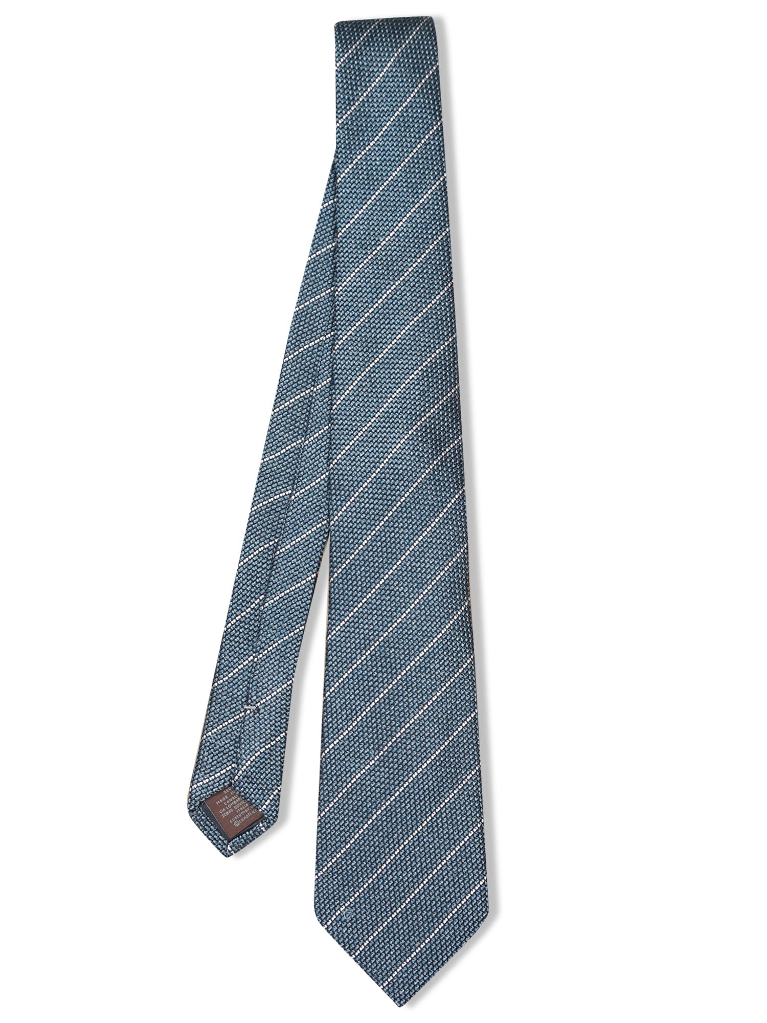 Canali Blue And Green Silk Tie