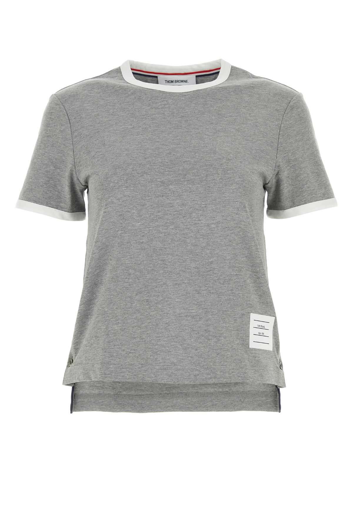 Thom Browne Melange Grey Cotton T-shirt