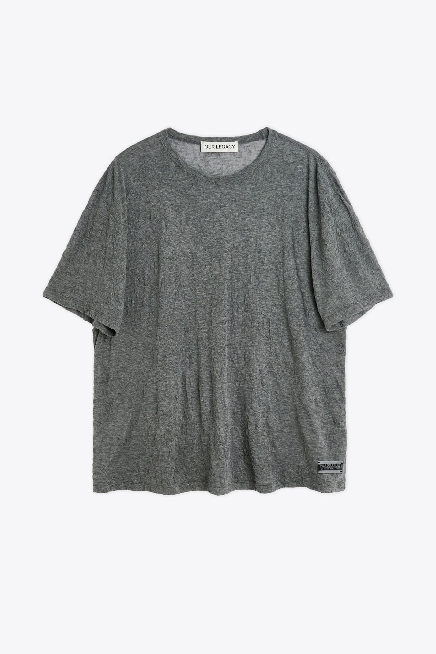Our Legacy New Box T-shirt Melange Grey Crinkled Jersey T-shirt - New Box T-shirt