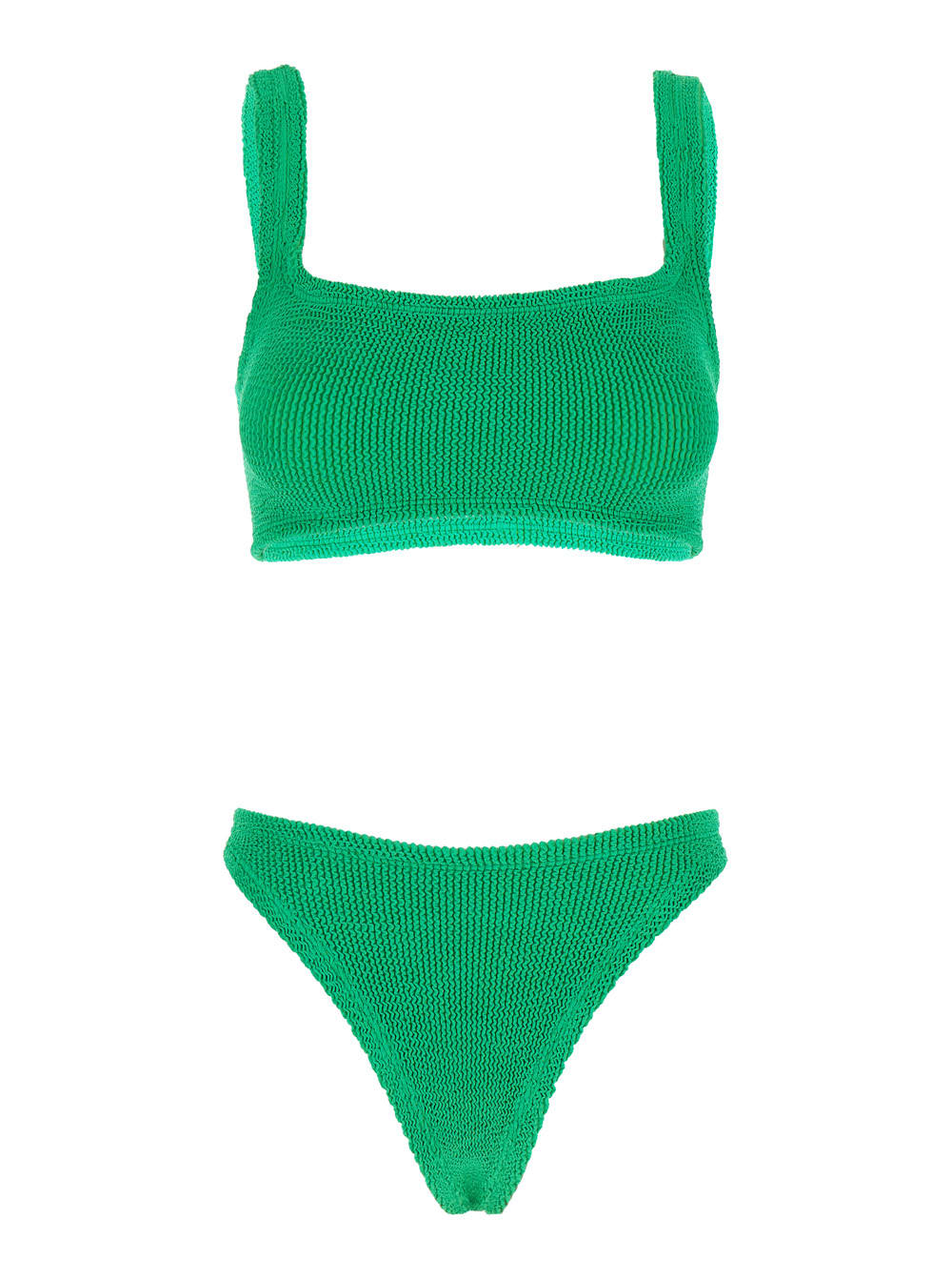 Hunza G xandra Green Bikini With Fixed Straps In Ribbed Stretch Polyamide Woman