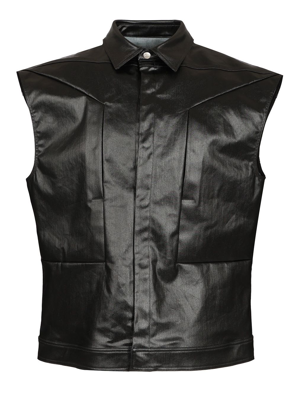 Rick Owens Sleeveless Coated Denim Shirt