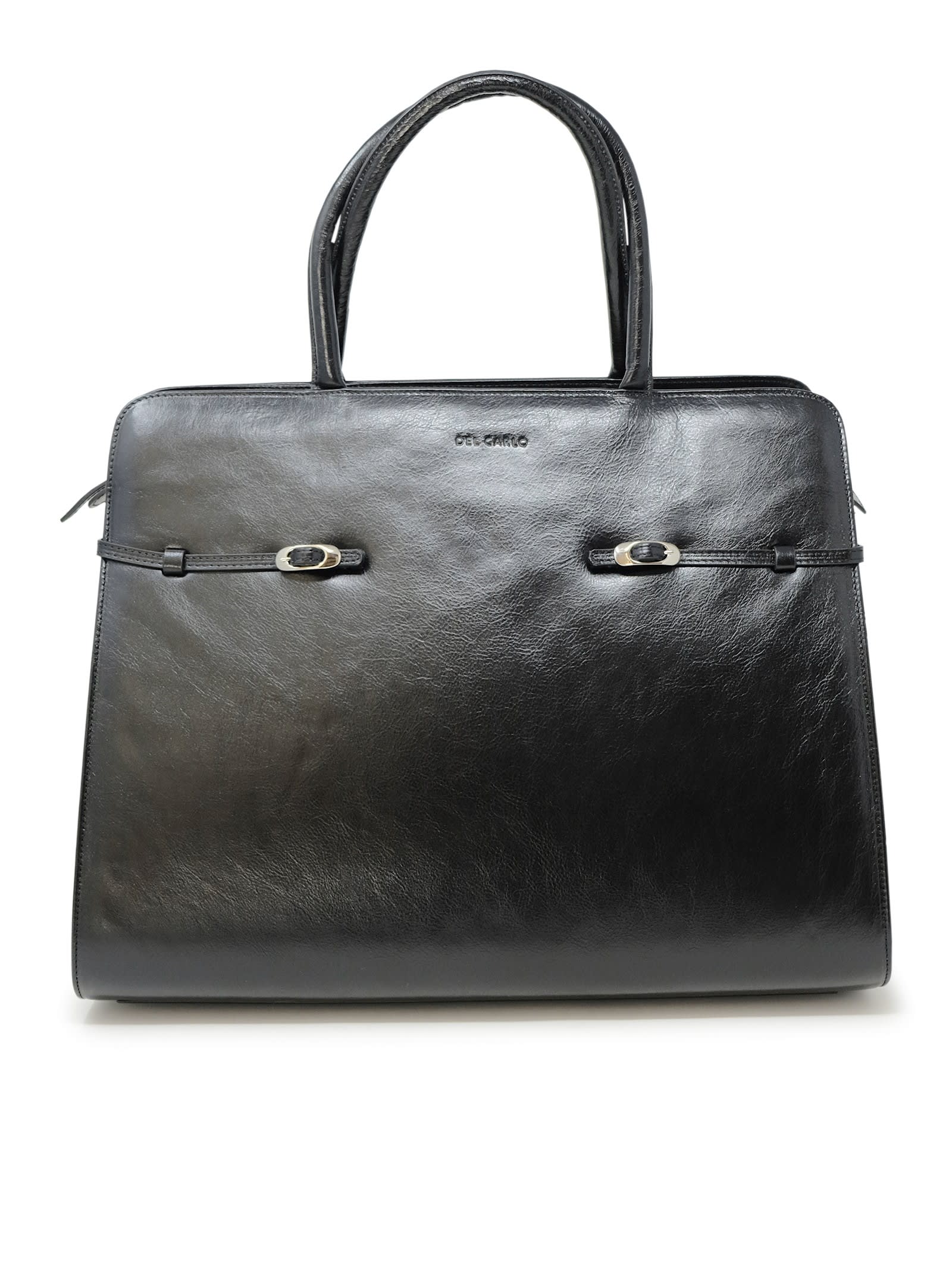 Roberto Del Carlo Black Leather Bag