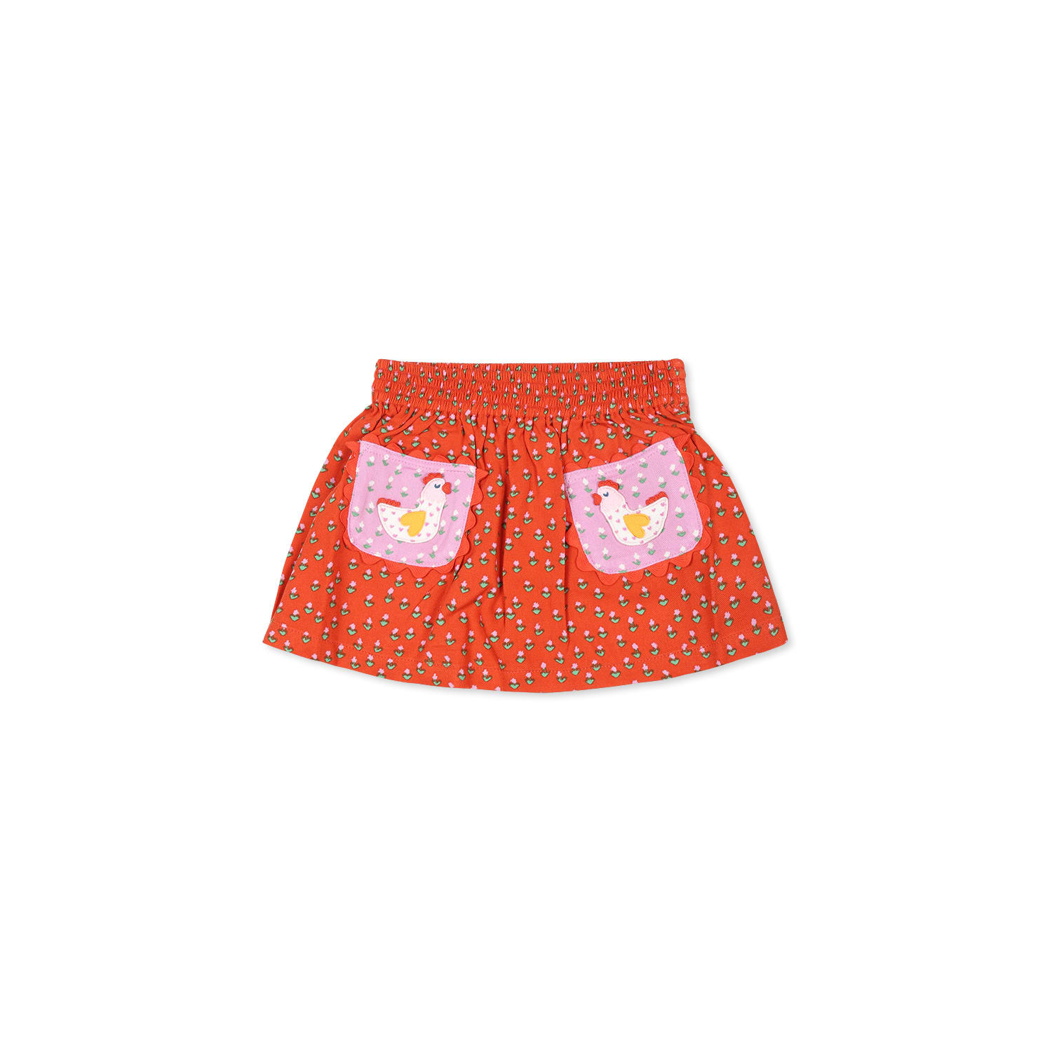 Stella McCartney Kids Red Skirt For Baby Girl With Chickens