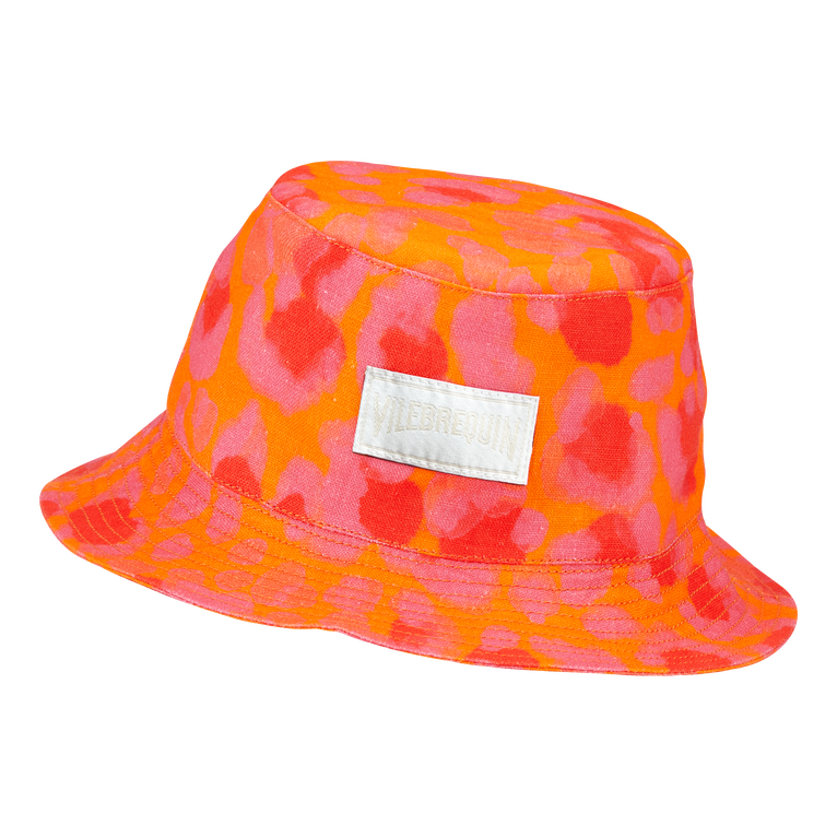 Vilebrequin Linen Bucket Hat New Leopard - Boheme - Orange - Size XS/S