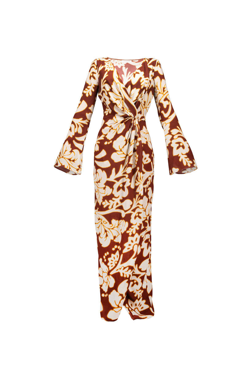 Amotea Amy In Flowered Burgundy Viscose