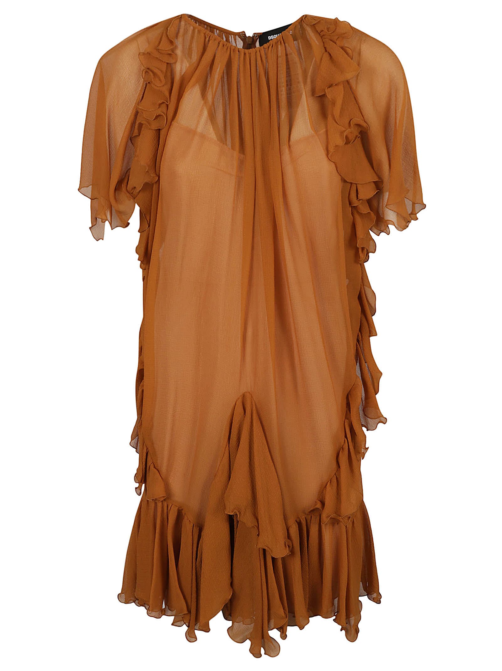 Dsquared2 Ruffled See-through Dress