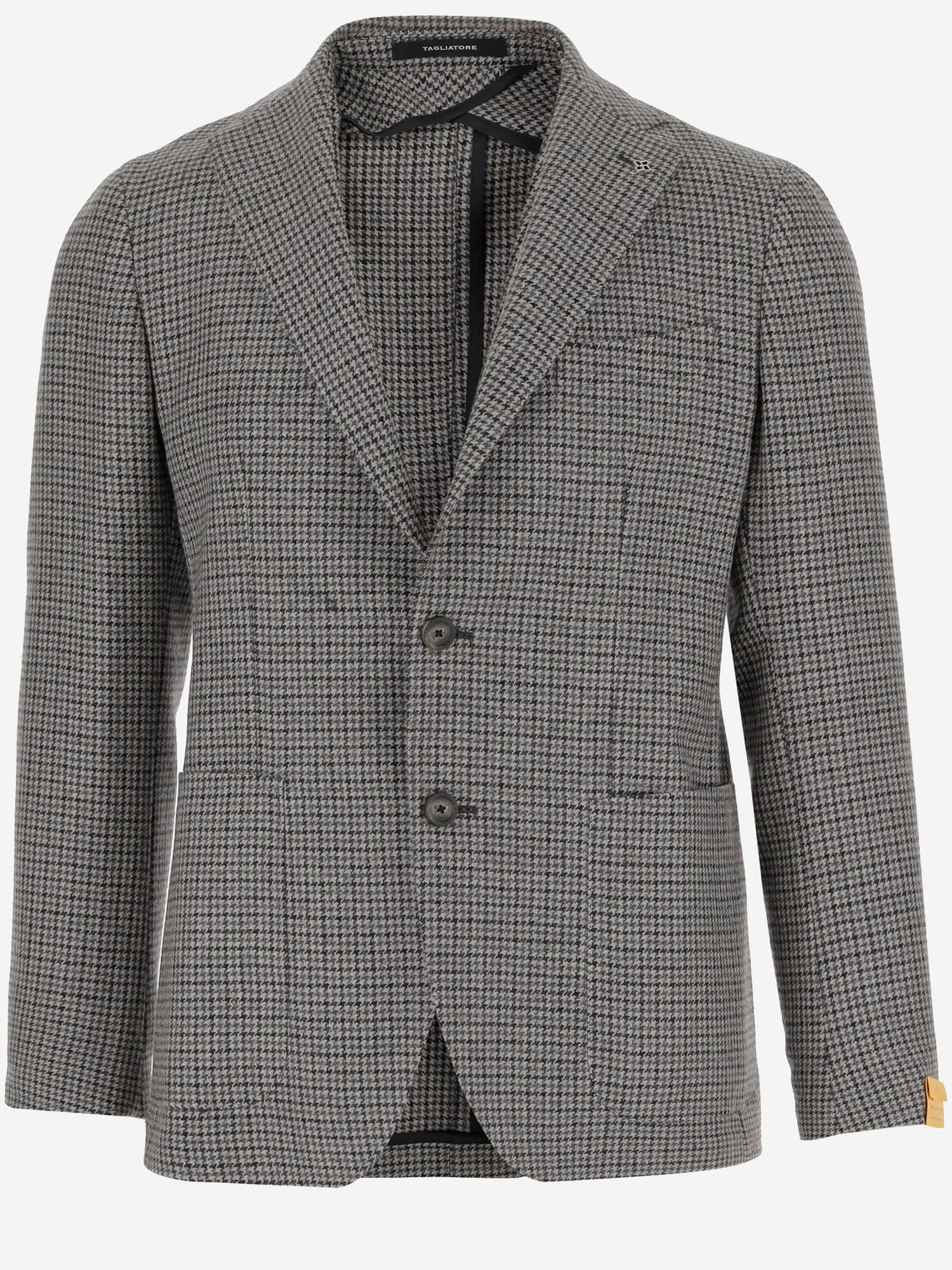 Tagliatore Single-breasted Wool Jacket With Houndstooth Pattern