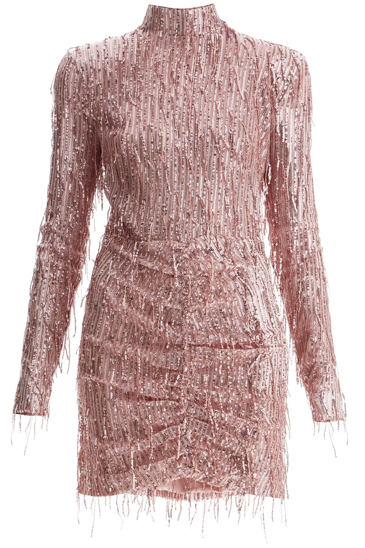 Rotate by Birger Christensen Mini Dress With Sequin Fringe Details