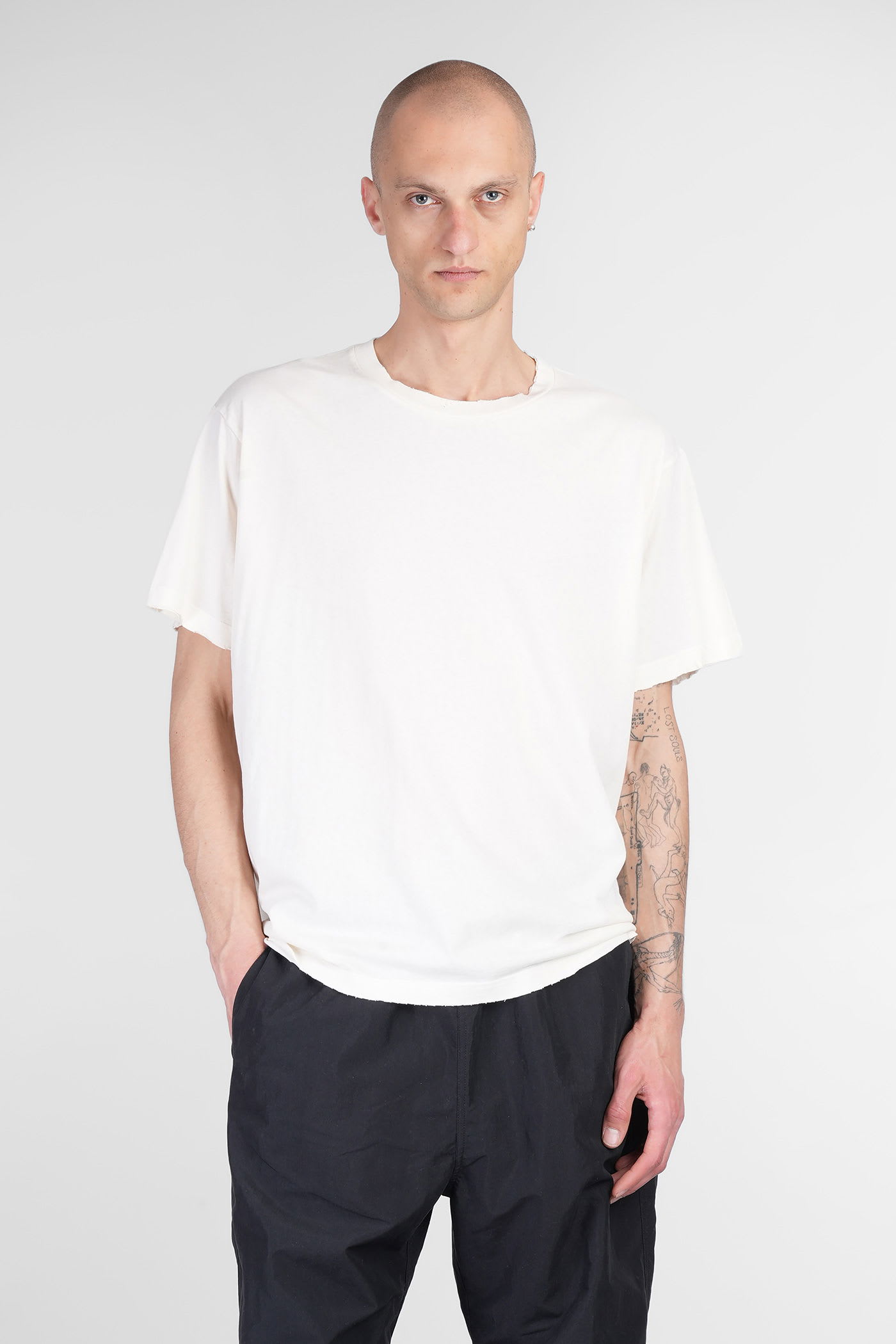 John Elliott T-shirt In Beige Cotton
