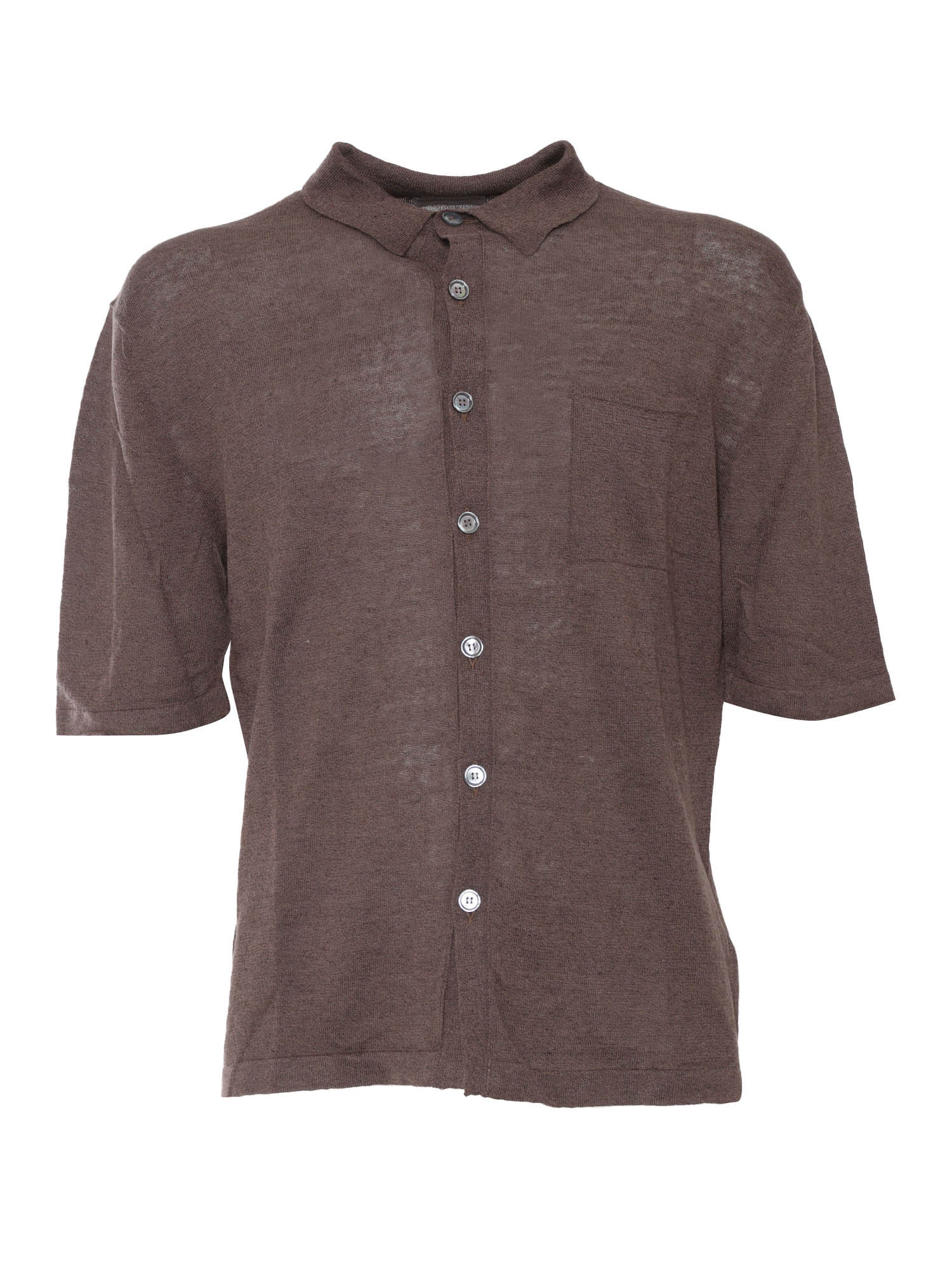 Settefili Cashmere Short Sleeve Shirt With Pocket