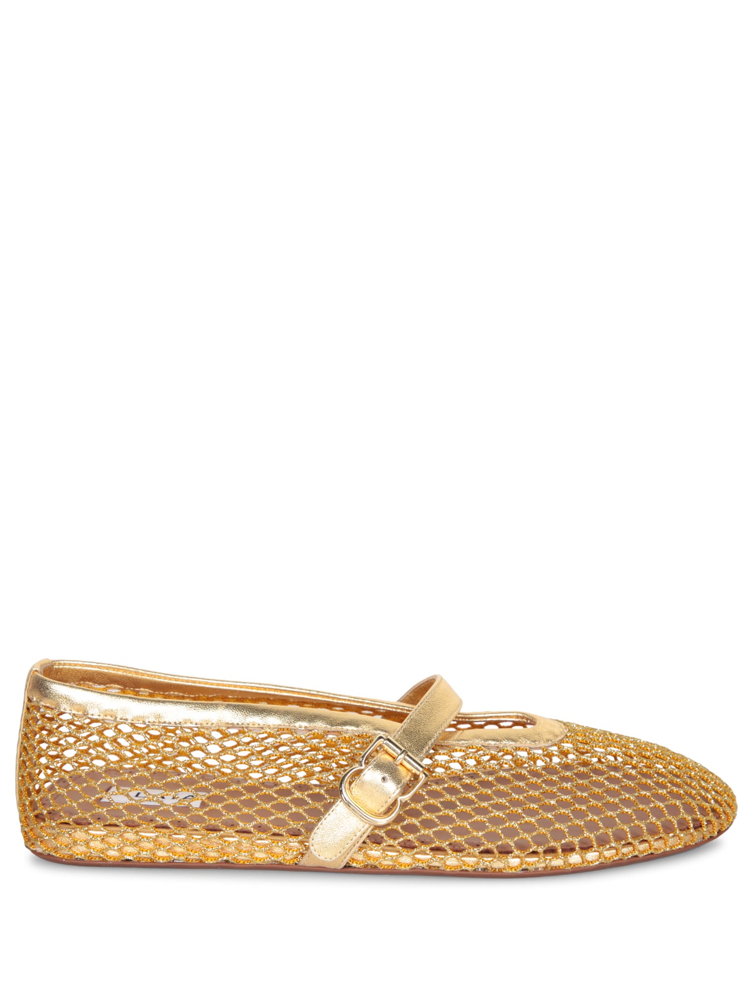 Alaia Golden Mesh Ballerina Flats