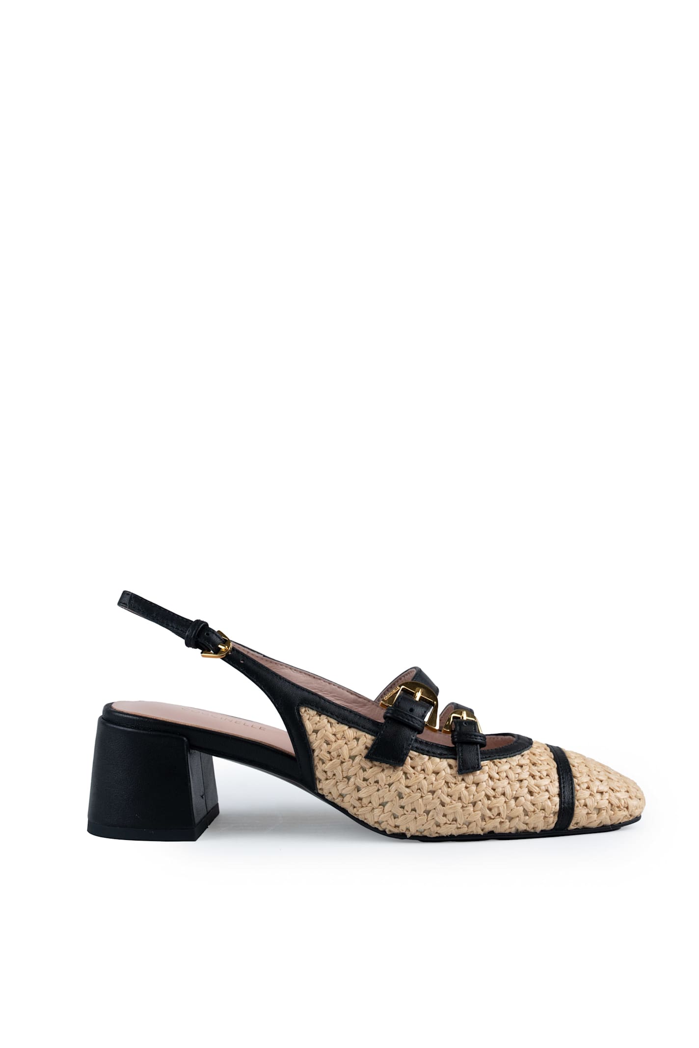 Coccinelle Maia Crochet Straw Slingback Shoes