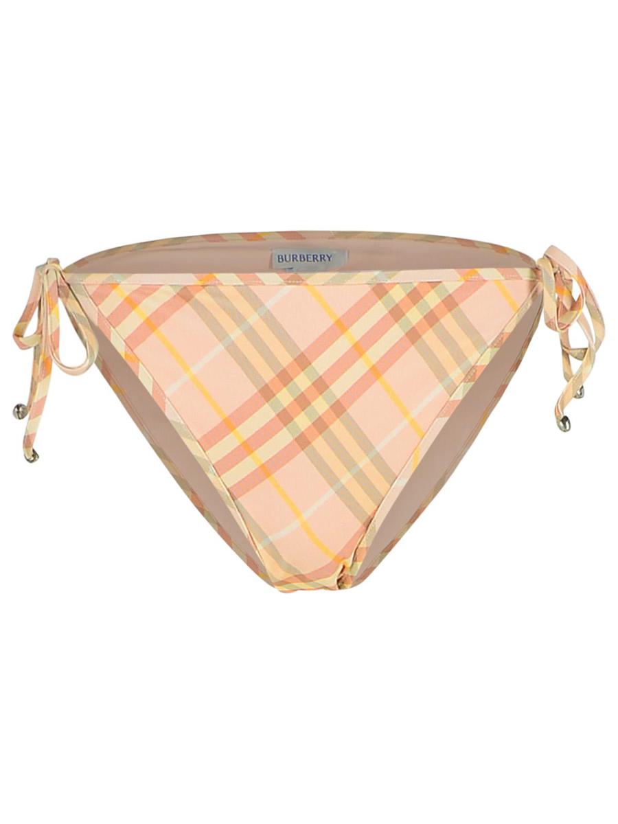 Burberry 'Check' Cream Polyamide Blend Bikini Bottoms