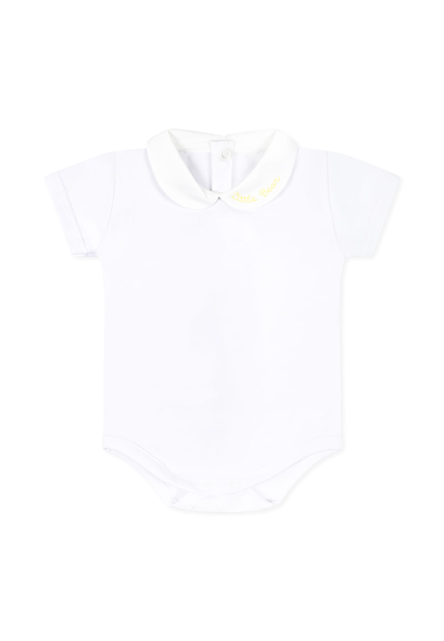 Little Bear White Bodysuit For Babykids With Logo