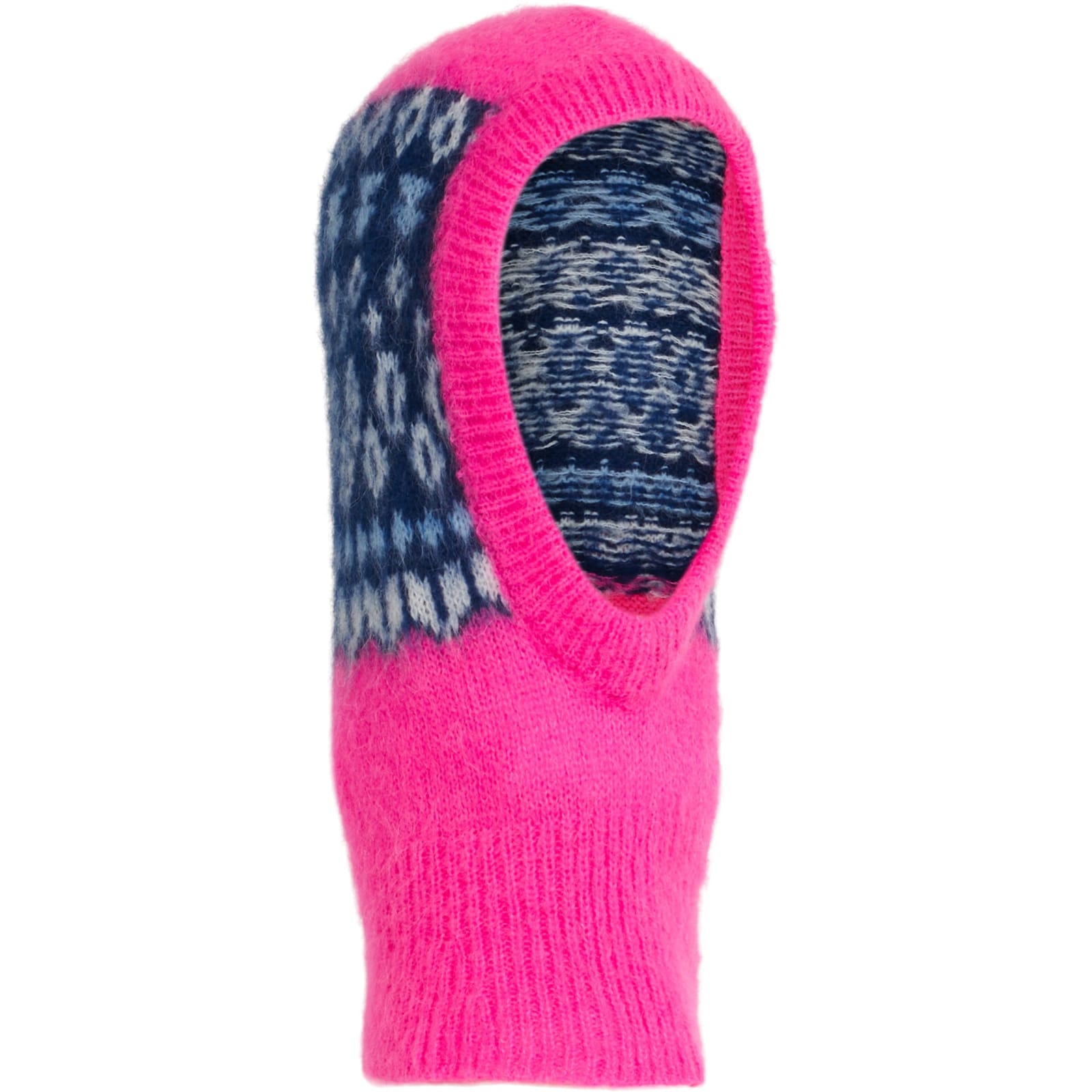 MC2 Saint Barth Woman Ultra Soft Fluo Pink Balaclava With Icelandic Pattern