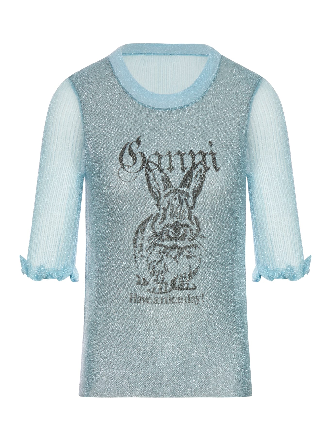 Ganni Sheer Jacquard Top