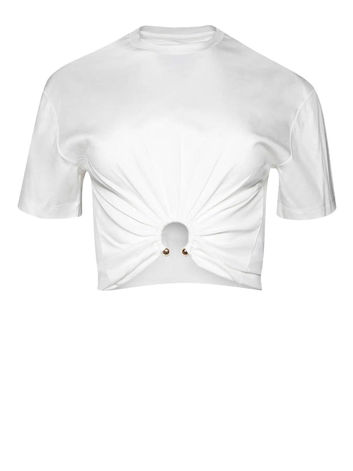 Paco Rabanne Ring-embellished Cropped T-shirt