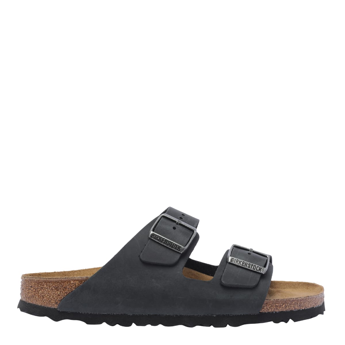 Birkenstock Black Leather Arizona Slippers
