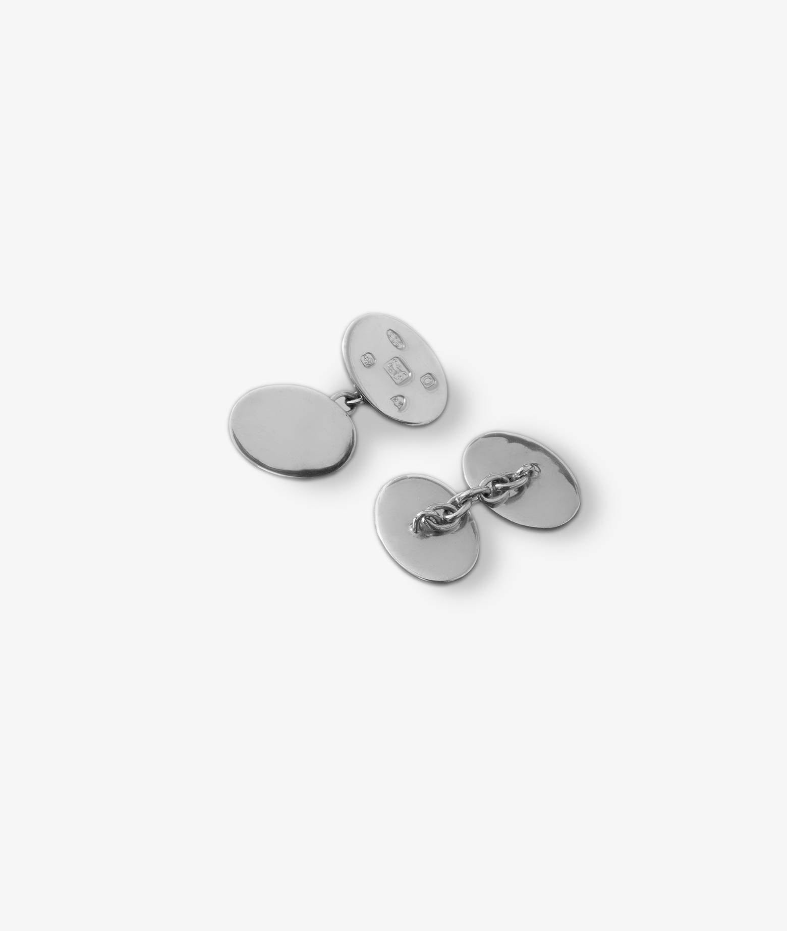 Larusmiani Oval Plain Cufflinks With Engraved Symbols Cufflinks