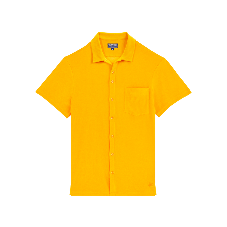 Vilebrequin Terry Bowling Shirt Solid - Charli - Orange - Size M