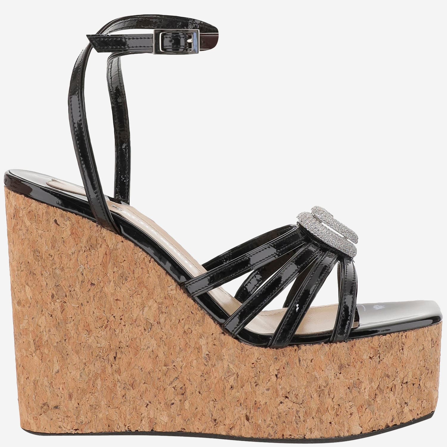 Mach & Mach Wedge Sandal With Heart Decoration